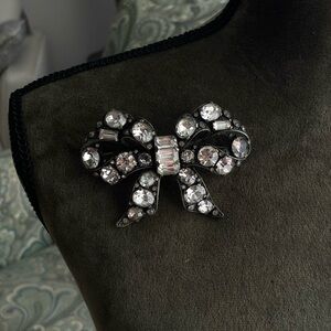Vintage 1920s Eisenberg Original Bow Tie Knot Butterfly Large Rhinestone Brooch